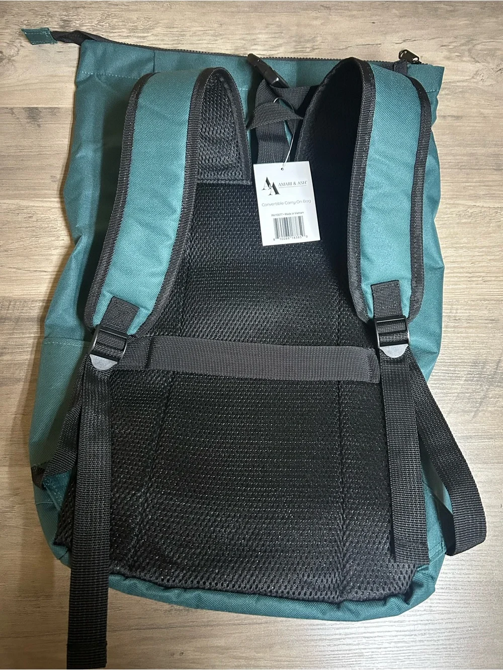 Amari & Ash Teal Roll-Top Backpack for Men